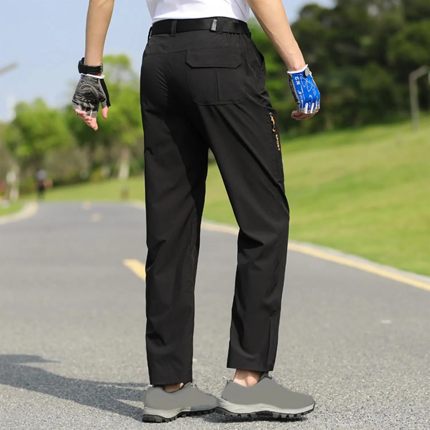 Hiking Pants Men with Belt 5 Pockets Waterproof Lightweight Quick Dry Travel Fishing Workout Outdoor Pant Stretch Active