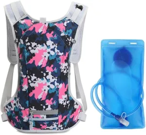 Hiking Water Backpack with 2L Bladder, Lightweight Breathable Running Vest for Men & Women, Adjustable Marathons, Cycling, (7L Capacity)