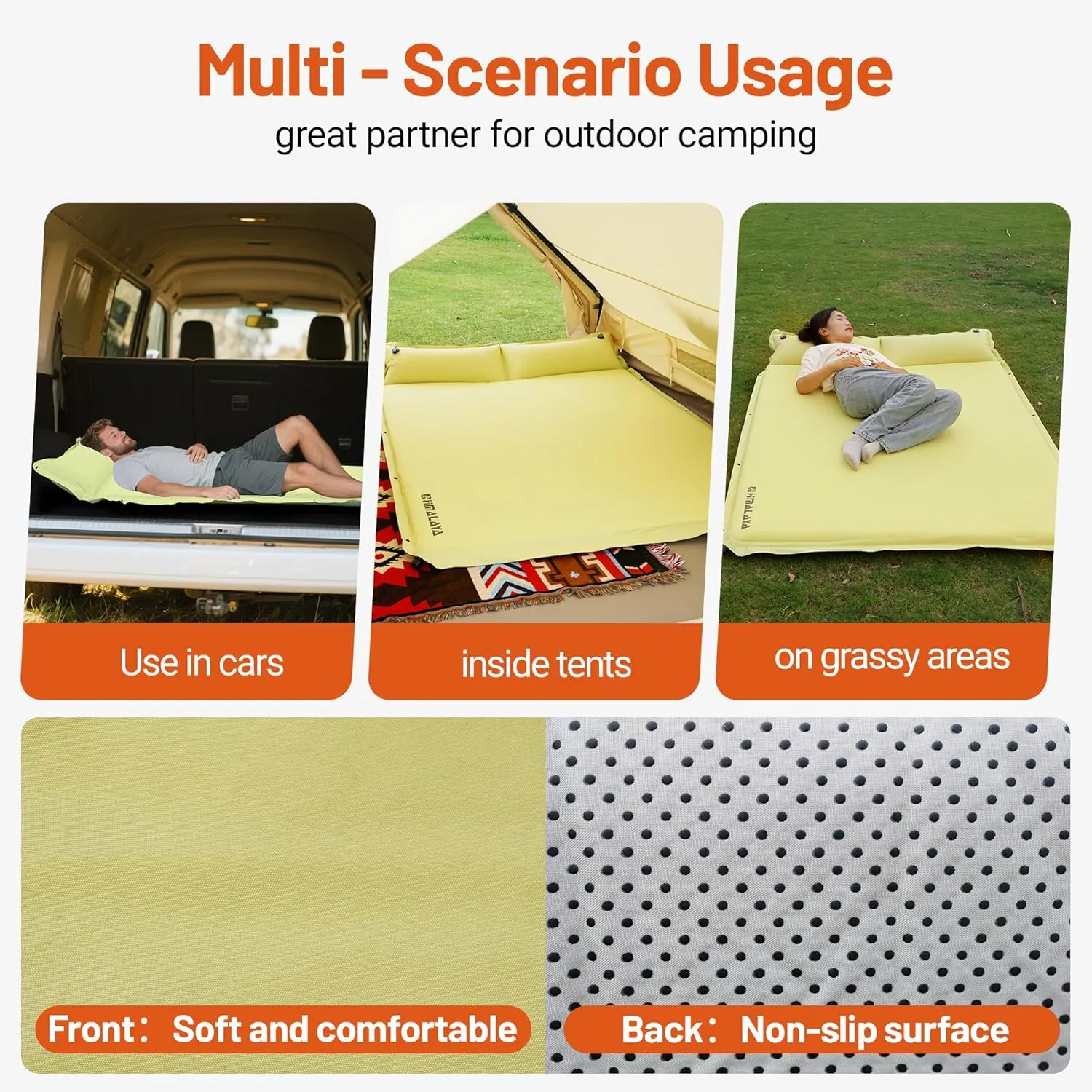 Himalaya Lightweight Camping Sleeping Pad Inflatable Sleeping Mat Compact Camping Air Mattress with Pillow 2 Person Backpacking Foam Sleeping Pad