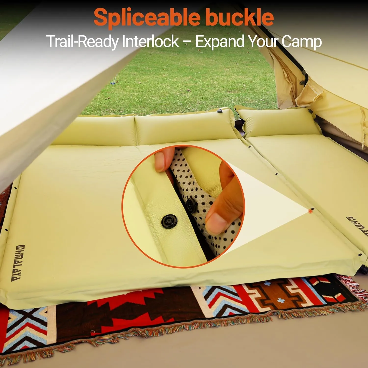 Himalaya Lightweight Camping Sleeping Pad Inflatable Sleeping Mat Compact Camping Air Mattress with Pillow 2 Person Backpacking Foam Sleeping Pad