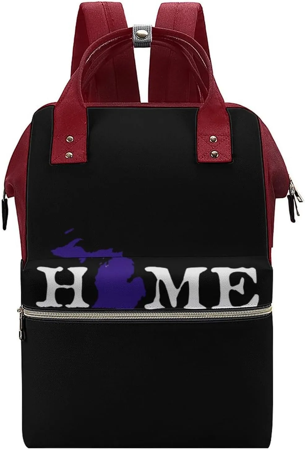 Home Michigan Large Travel Bag Backpack Waterproof Bags for Women Back Pack with Bottle Pocket