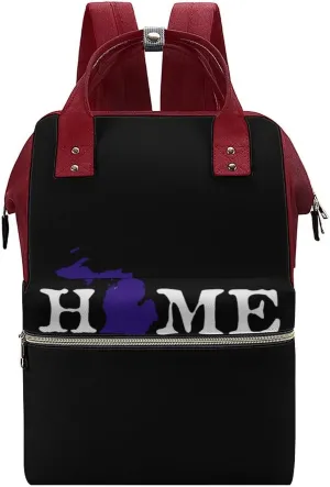 Home Michigan Large Travel Bag Backpack Waterproof Bags for Women Back Pack with Bottle Pocket