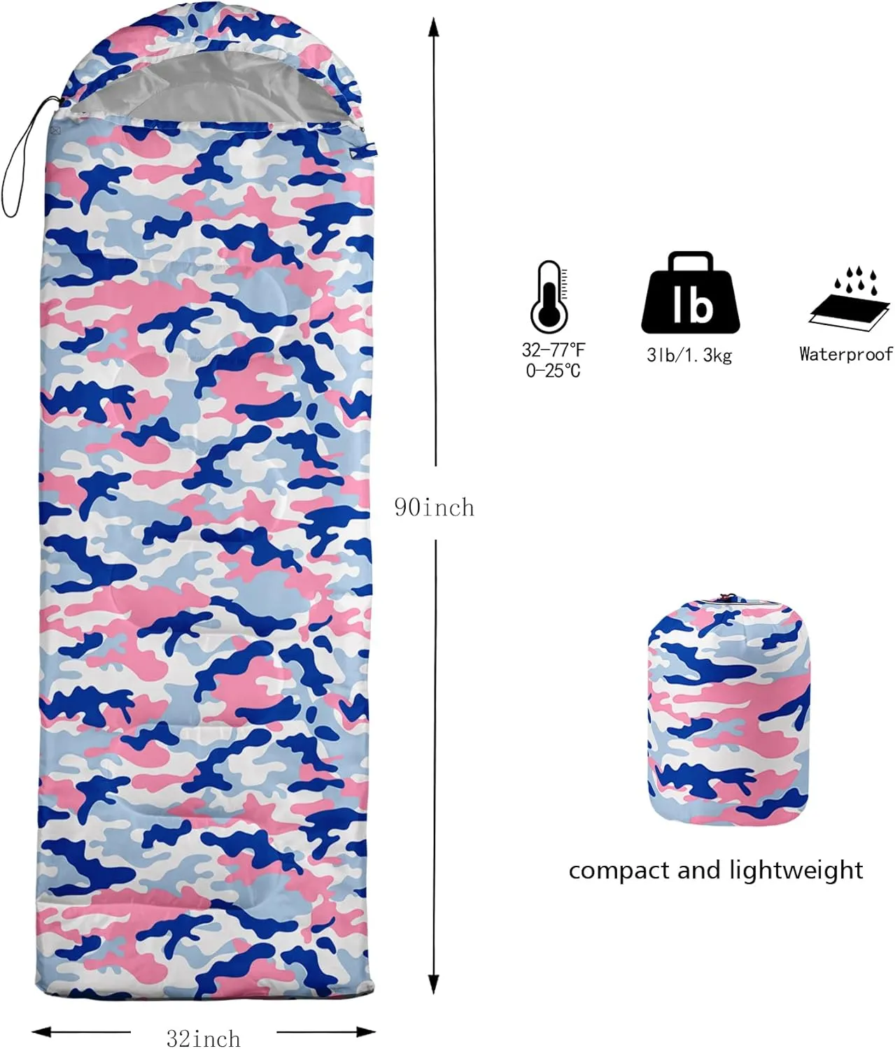 HOSIMA Butterfly Sleeping Bags for Adults and Kids for Camping,Black Gothic Ultralight Sleeping Bag for Cold Weather Summer.