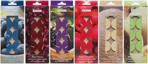 Hosley 120 Pack Highly Scented Assorted Fragrance Tea Light Candles Bulk Buy. Apple Cinnamon, Black Cherry, Vanilla, Mulberry, Mountain Berry, Honeydew Melon Random Grab Bag Fragrances.