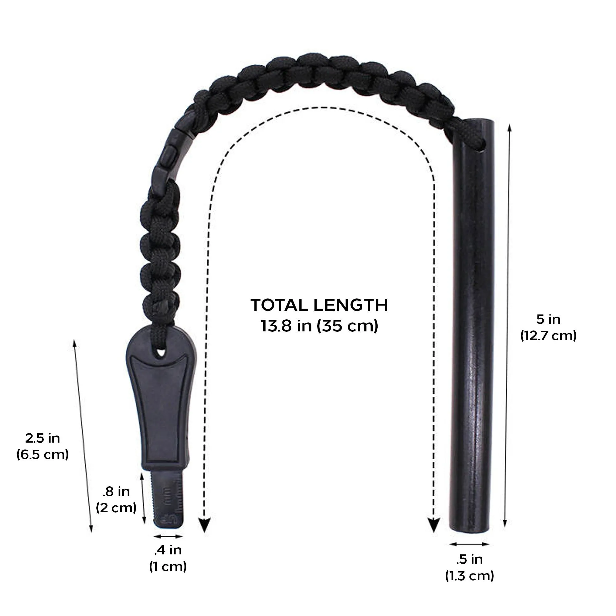 Hot Strike Ferro Rod Fire Starter | Emergency Ferrocerium Tool with Premium Striker and Lanyard with Buckle | Large Flint & Steel Survival Kit (5 x 1/2 in) | Camping;  Survival;  Emergency