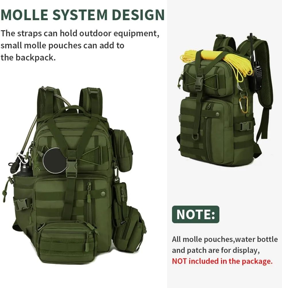 HUNTVP 30L Military Backpack, Men's Sports Backpack Tactical Backpack, 30 Litres, Miltec Backpack for Travel Trekking Cycling Outdoor Camping Hiking