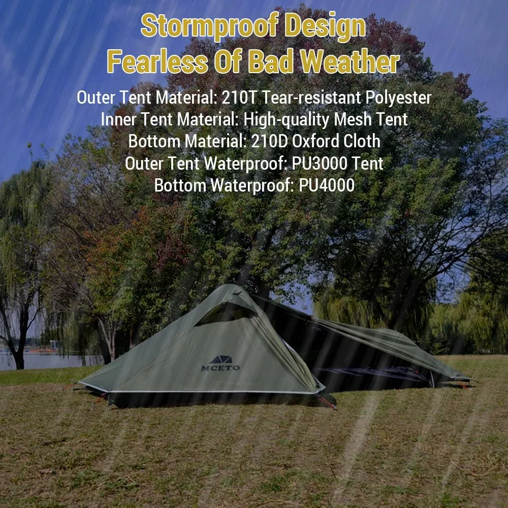 HXBER Backpacking Tent 1 Person Ultralight Aluminum Pole Stormproof Camping Tent Suitable for Four Seasons Single Person Tent, Brown