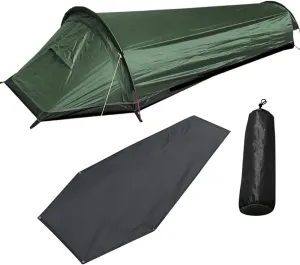 HXBER Single Person Backpacking Tent Hiking Bivy Tent Lightweight Sleeping Bag Tent with Ground Cloth
