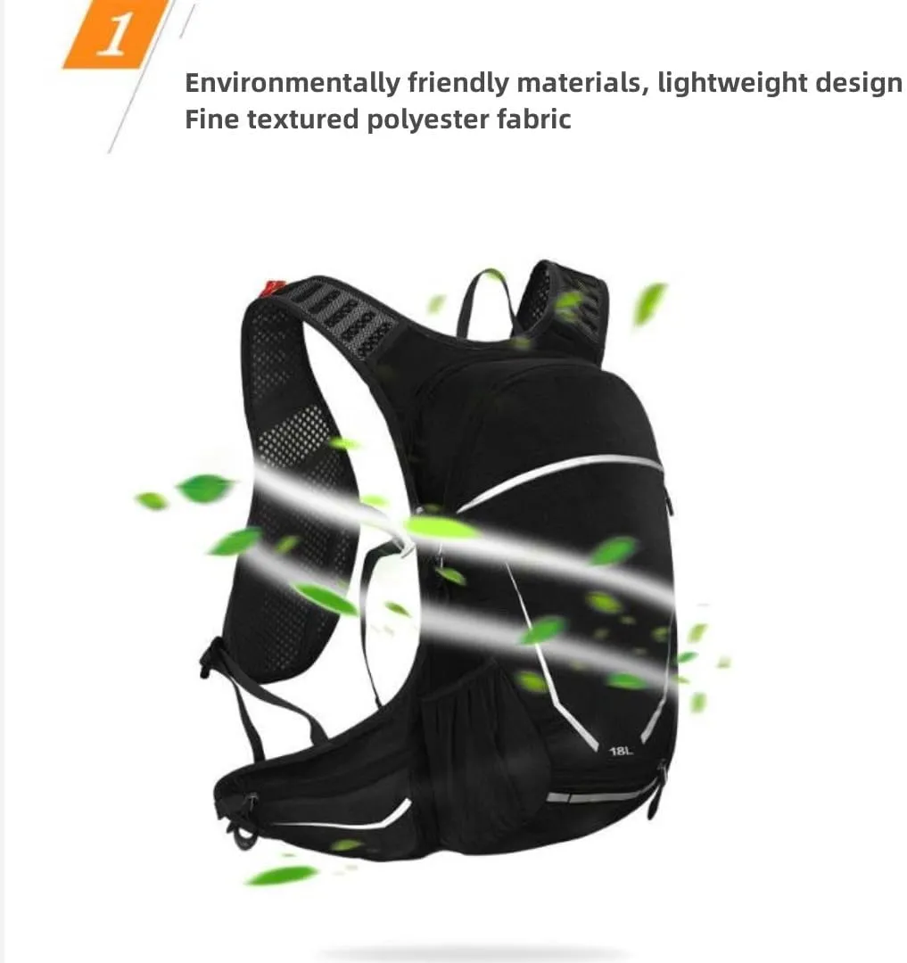 Hydration Backpack for Running, Hiking and Cycling, Water Resistant Running Water Backpack with Reflective Strip