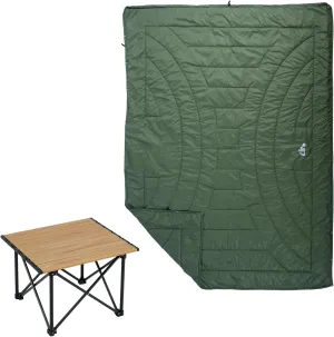 iClimb 1 Folding Table and 1 3M Thinsulate Insulation Warm Camping Blanket Bundle, Ultralight Compact for Adults Outdoor Camping Backpacking Hiking Beach Concert Motorcycling
