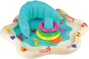 Inflatable Baby Splash Mat with Backrest & Fun Stackable Rings | Inflatable Infant Pad / Pool | Summer Toys