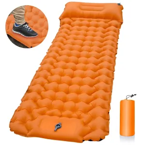 Inflatable Camping Sleeping Pad with Pillow – Ultralight, Waterproof & Built-In Pump