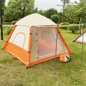 Inflatable Camping Tent with Pump, Ultralight Easy Setup 4 Season 3~5 People, No Tent Pole Required Installed in Seconds for Hiking, Outdoor Camp, Beach