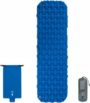 Inflatable Mattress, Travel Folding Bed Portable Camping Mat, Ultralight Waterproof Compact Air Mat Single Sleeping Pad,Blue