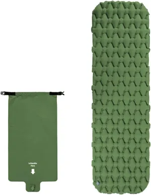 Inflatable Mattress, Travel Folding Bed Portable Camping Mat, Ultralight Waterproof Compact Air Mat Single Sleeping Pad,Green