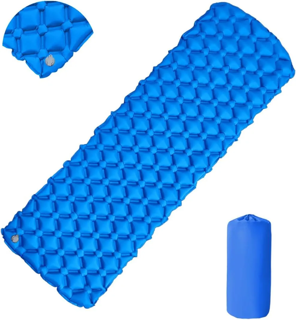 Inflatable mattresses for use when camping, Sleeping Pad Ultralight Inflatable Sleeping Pad for Camping, Ultimate for Camping, Hiking - Carry Bag, Compact & Lightweight Air Mattress(Blue)