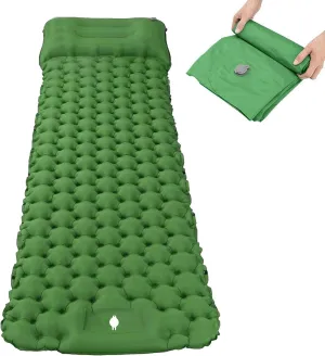 Inflatable Sleeping Mattress Camping Mat With Pillow, Inflatable Sleeping Mat Ultralight Inflating Camping Mat, Sleeping Pad With Built-In Air Pump, Ultralight And Small Pack Size, For (Navy Blue Sma