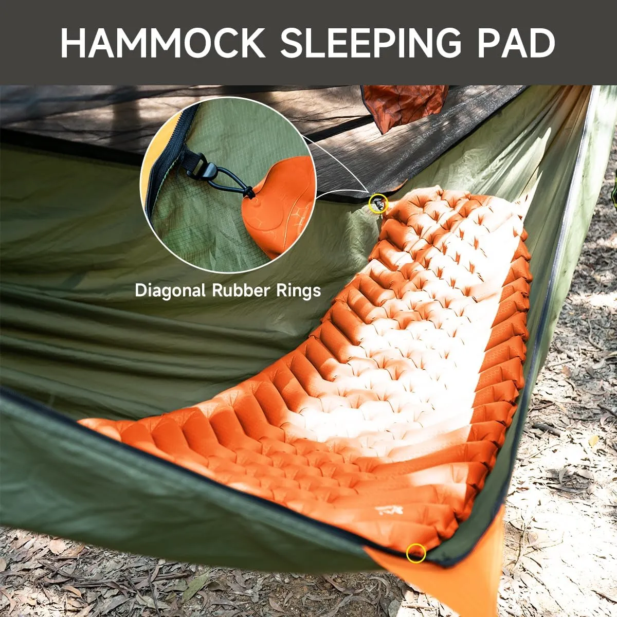 Inflatable Sleeping Pad for Camping, Ultralight Sleeping Mat for Backpacking, Hiking, Hammock Sleeping Pad Pairs with Travel Bird Hammocks