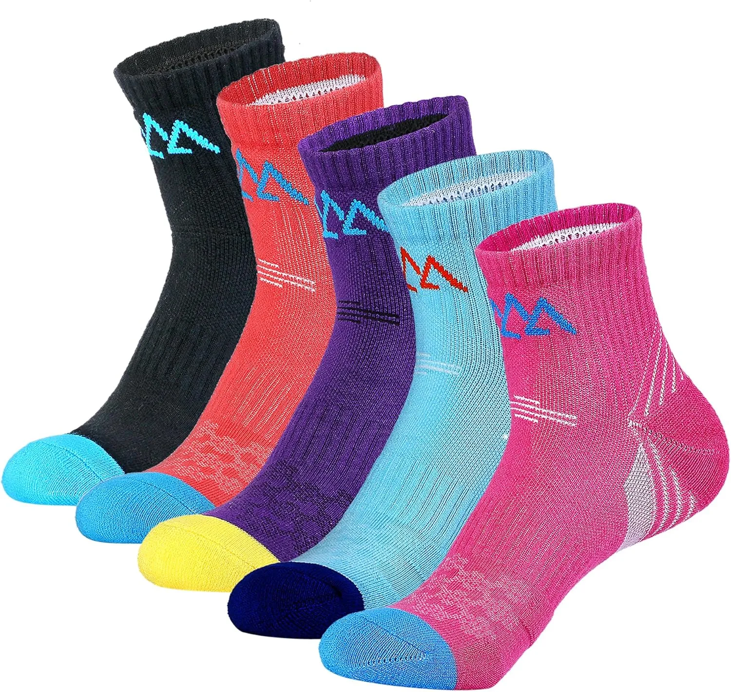 innotree Merino Wool Hiking Socks for Women Quarter Ankle Thermal Cushion Moisture Wicking Socks,5 Pairs