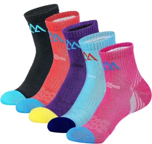 innotree Merino Wool Hiking Socks for Women Quarter Ankle Thermal Cushion Moisture Wicking Socks,5 Pairs