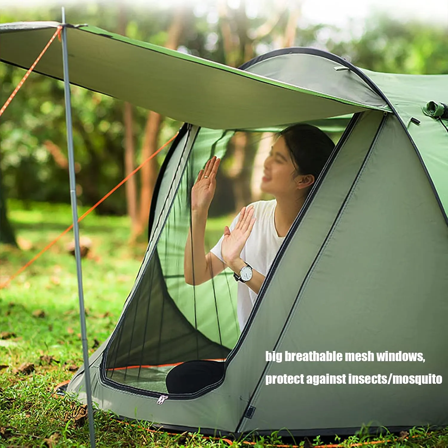 Instant Lightweight Camping Tent Pop Up, Outdoor Easy Set Up Automatic Family Travel Tents, Portable Backpacking Ultralight Waterproof Windproof Sun Shelter Tent