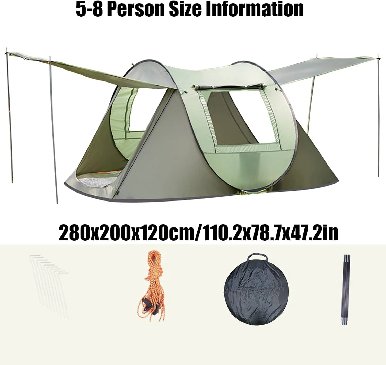 Instant Lightweight Camping Tent Pop Up, Outdoor Easy Set Up Automatic Family Travel Tents, Portable Backpacking Ultralight Waterproof Windproof Sun Shelter Tent