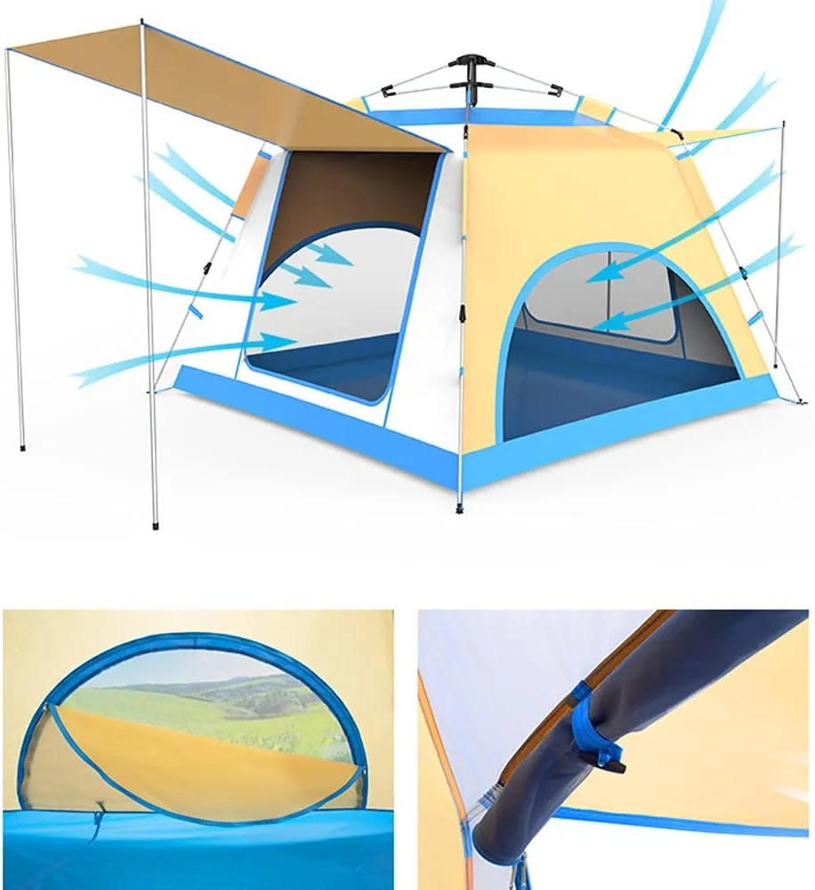 Instant Pop Up Tent Lightweight 3-4 Person Automatic Open Double Layer Portable Automatic Tent Family Camping Tent
