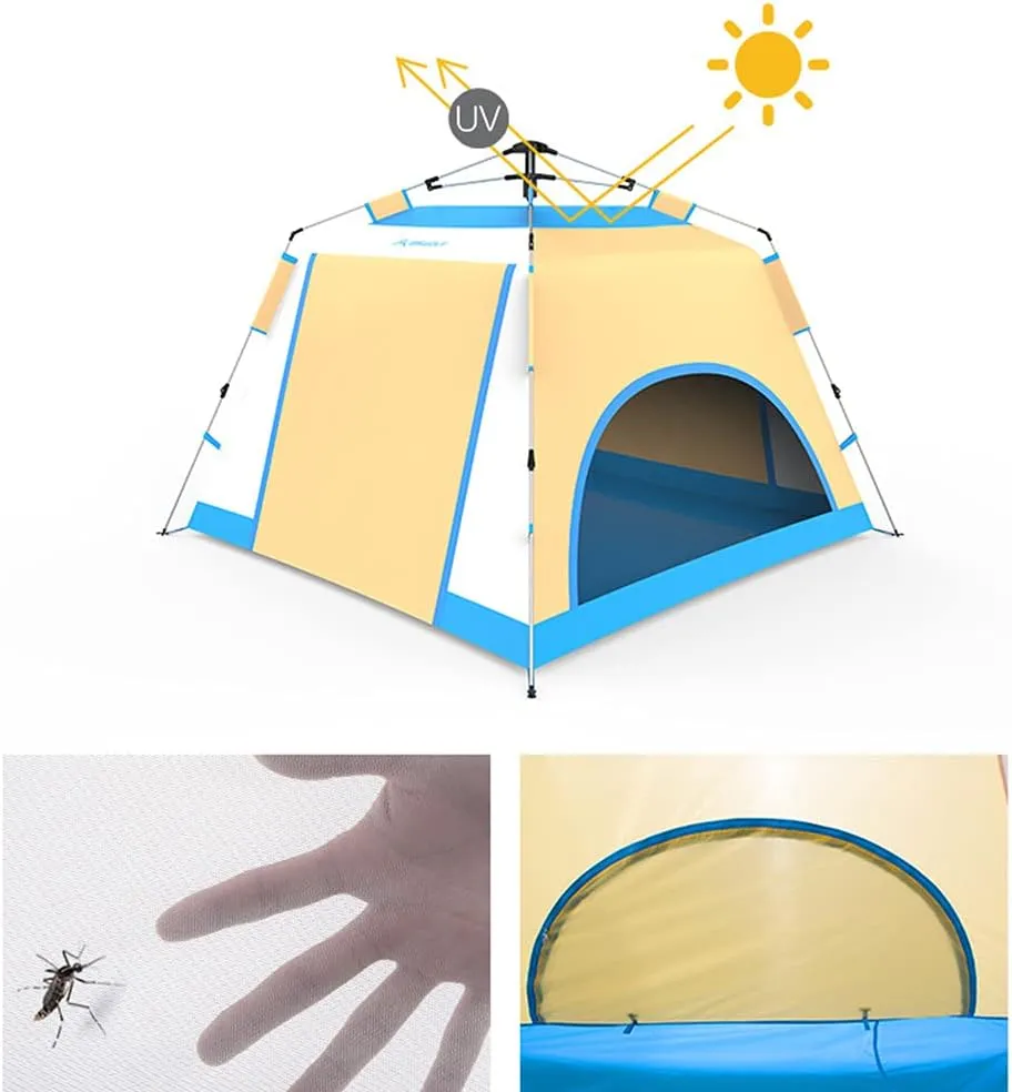 Instant Pop Up Tent Lightweight 3-4 Person Automatic Open Double Layer Portable Automatic Tent Family Camping Tent