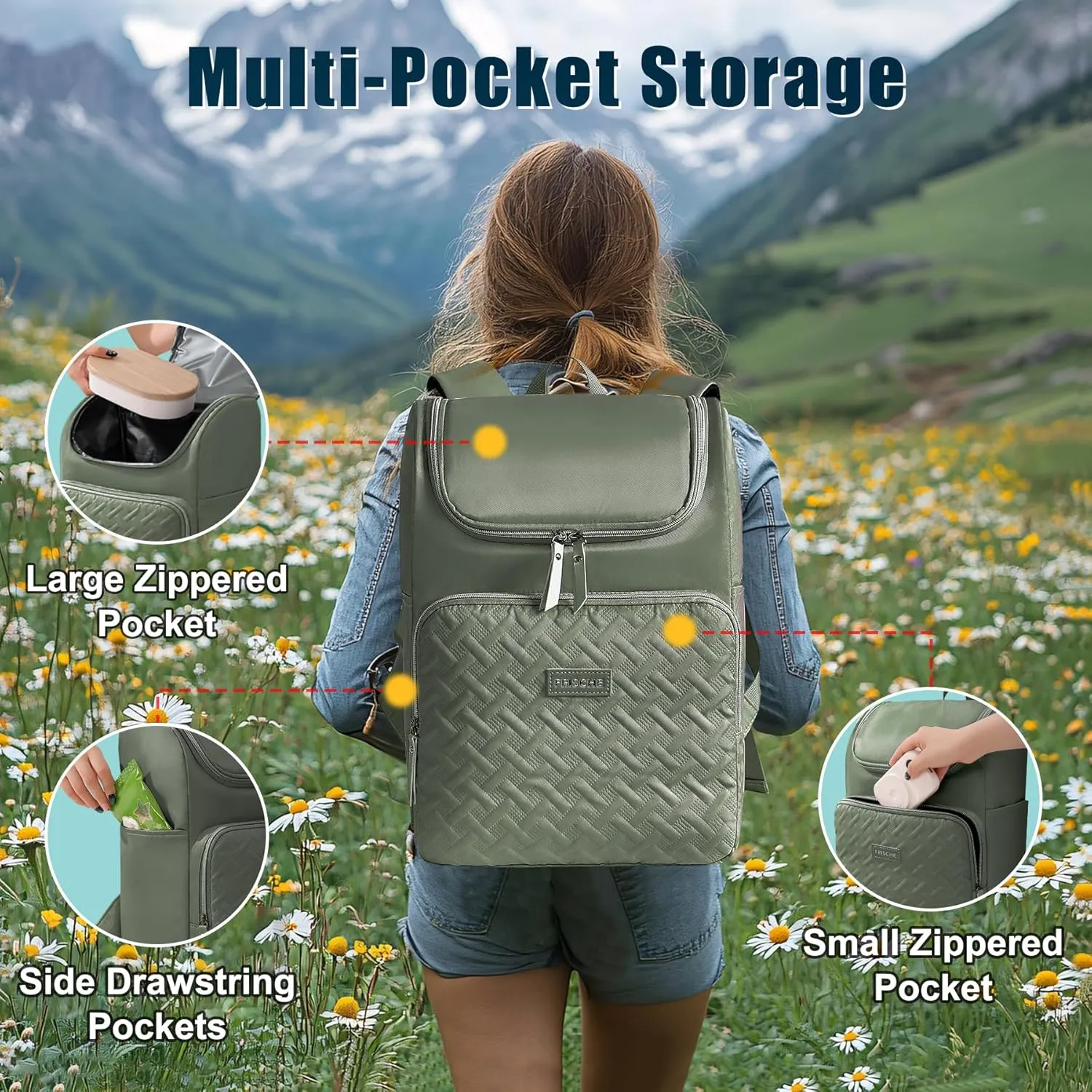 Insulated Waterproof Cooler Bag for Women Men，30 Cans Collapsible Lunch Bag with Shoulder Strap,Leakproof Soft Cooler for Beach, Camping & Travel
