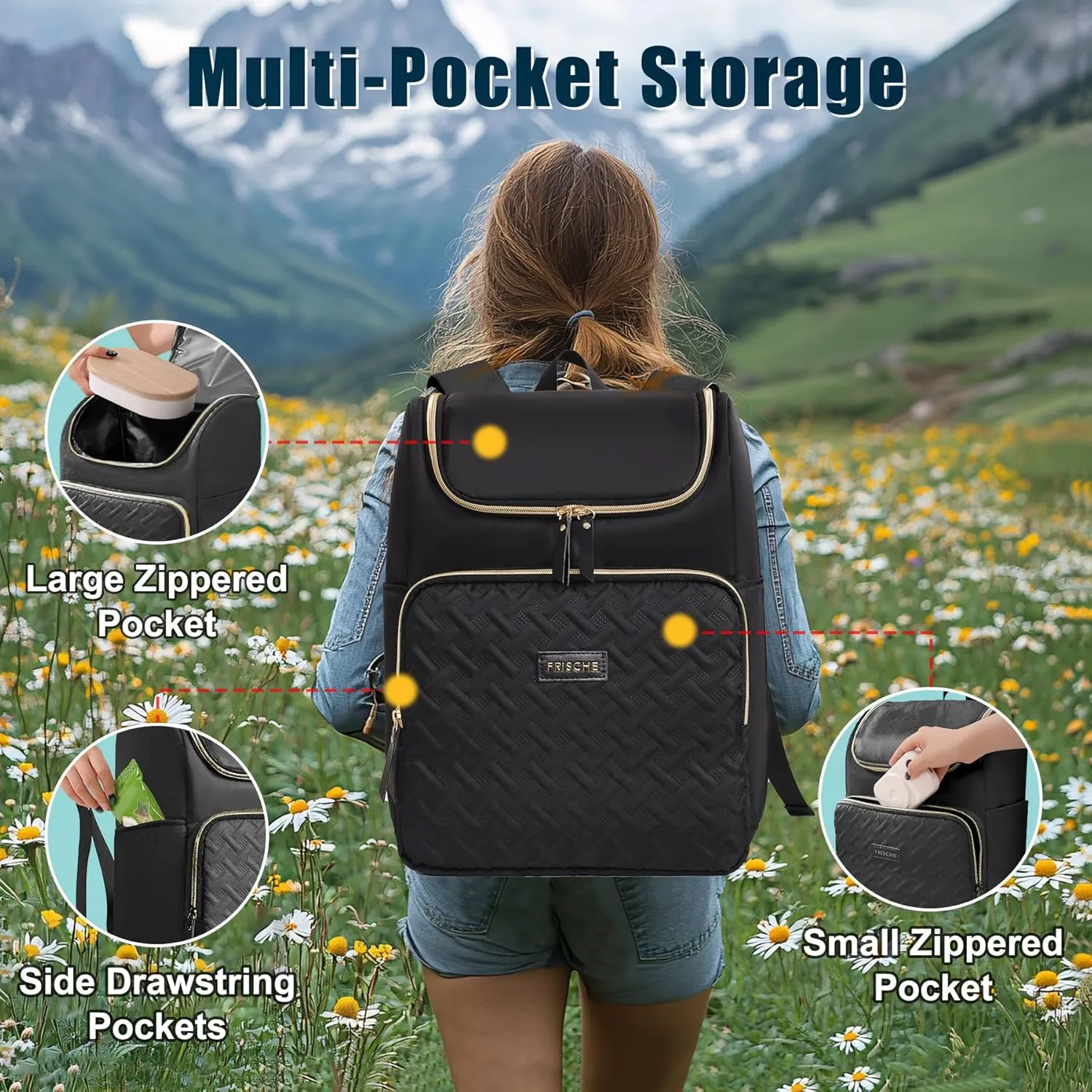 Insulated Waterproof Cooler Bag for Women Men，30 Cans Collapsible Lunch Bag with Shoulder Strap,Leakproof Soft Cooler for Beach, Camping & Travel