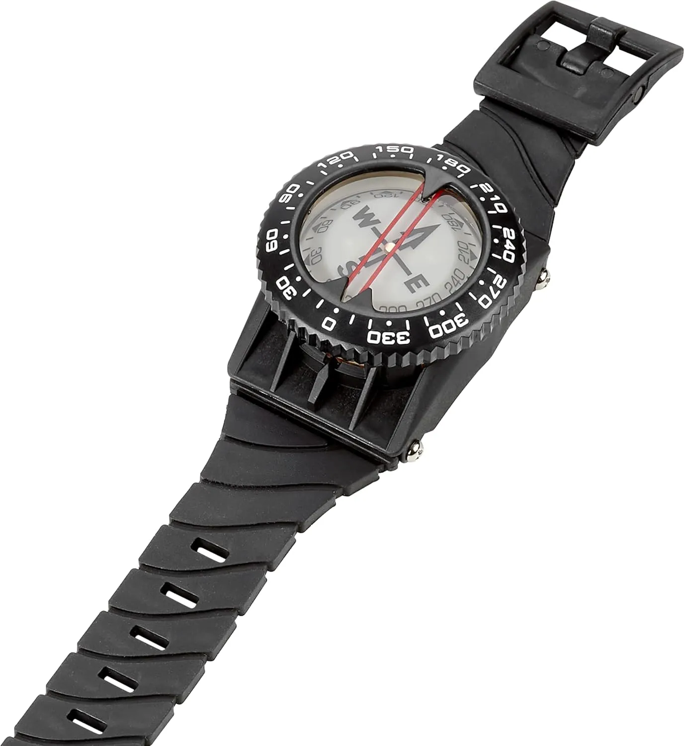 Italian Design 360° Ratcheted Rotating Bezel Scuba Diver Compass, Waterproof Oil Filled with Side-Window Compass