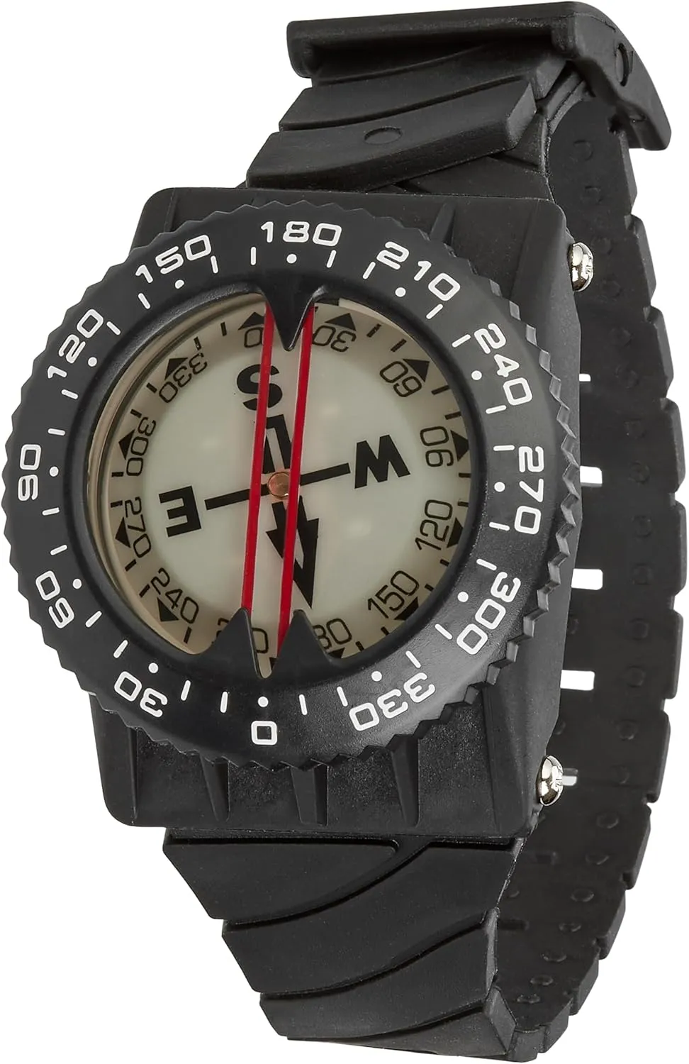 Italian Design 360° Ratcheted Rotating Bezel Scuba Diver Compass, Waterproof Oil Filled with Side-Window Compass