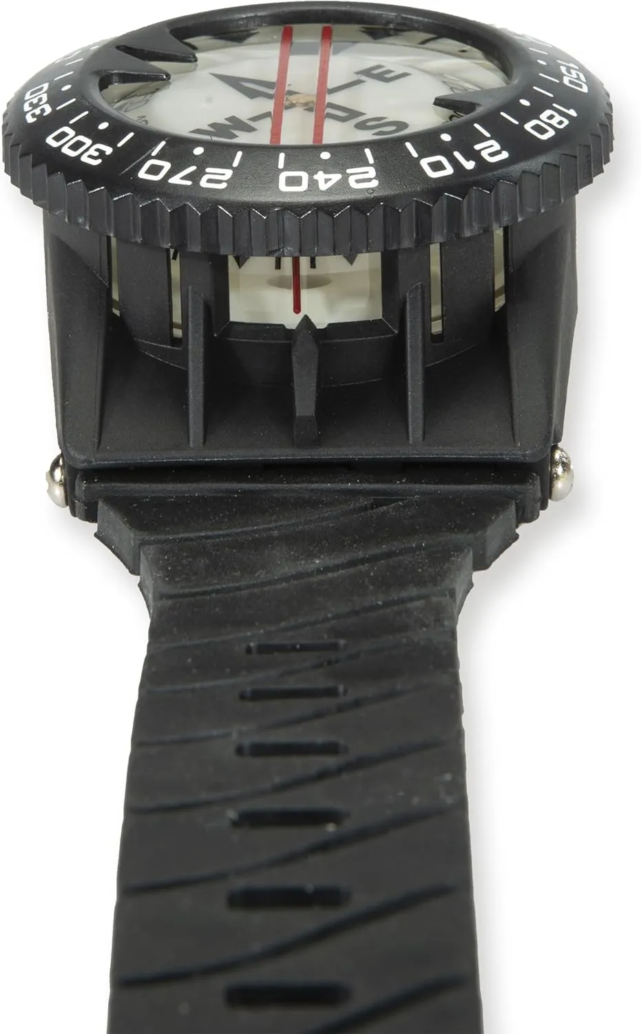 Italian Design 360° Ratcheted Rotating Bezel Scuba Diver Compass, Waterproof Oil Filled with Side-Window Compass