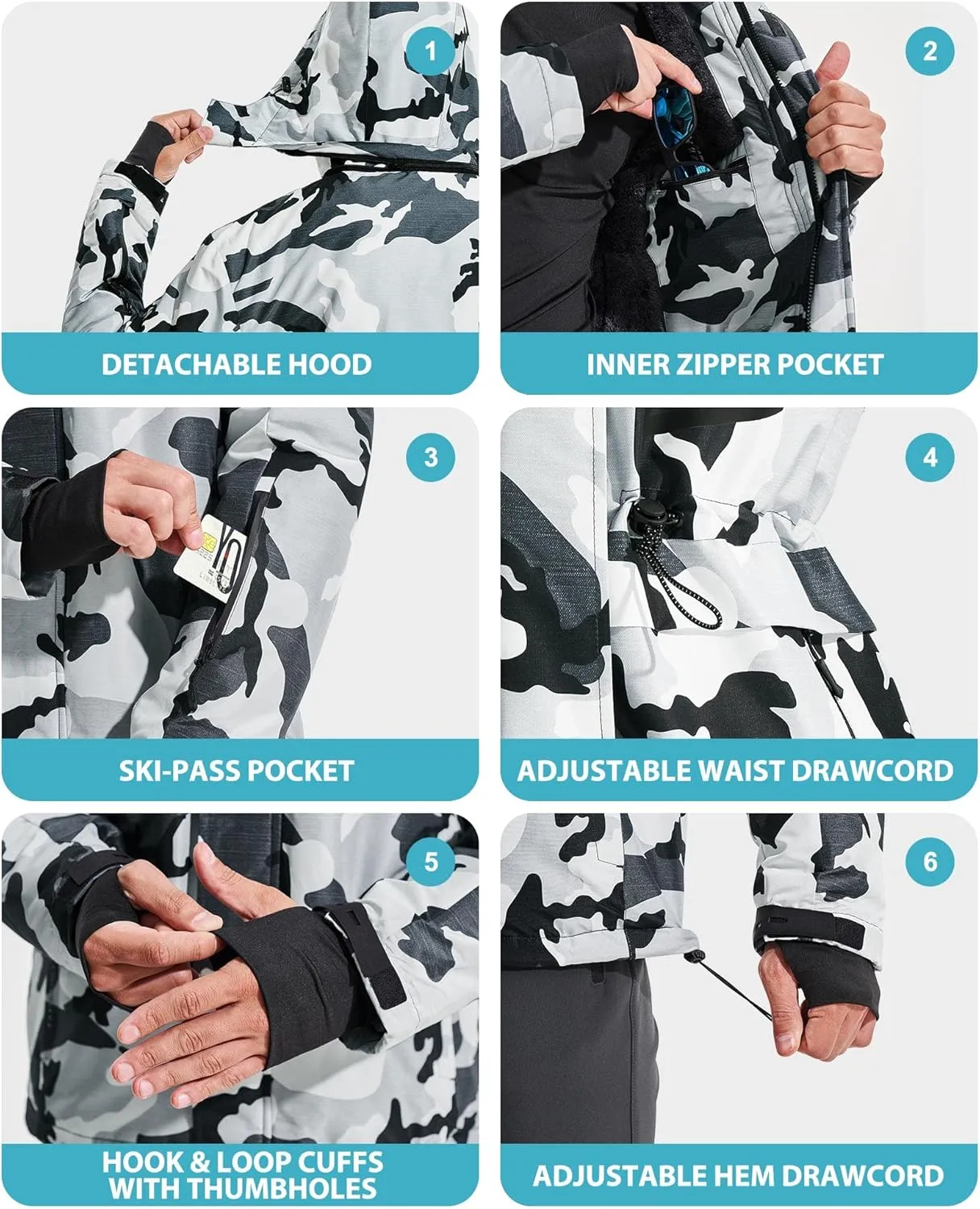 IUGA Waterproof Ski Jacket Women Warm Outdoor Winter Jackets Windproof Snowboard Winter Coats for Mountain Hiking