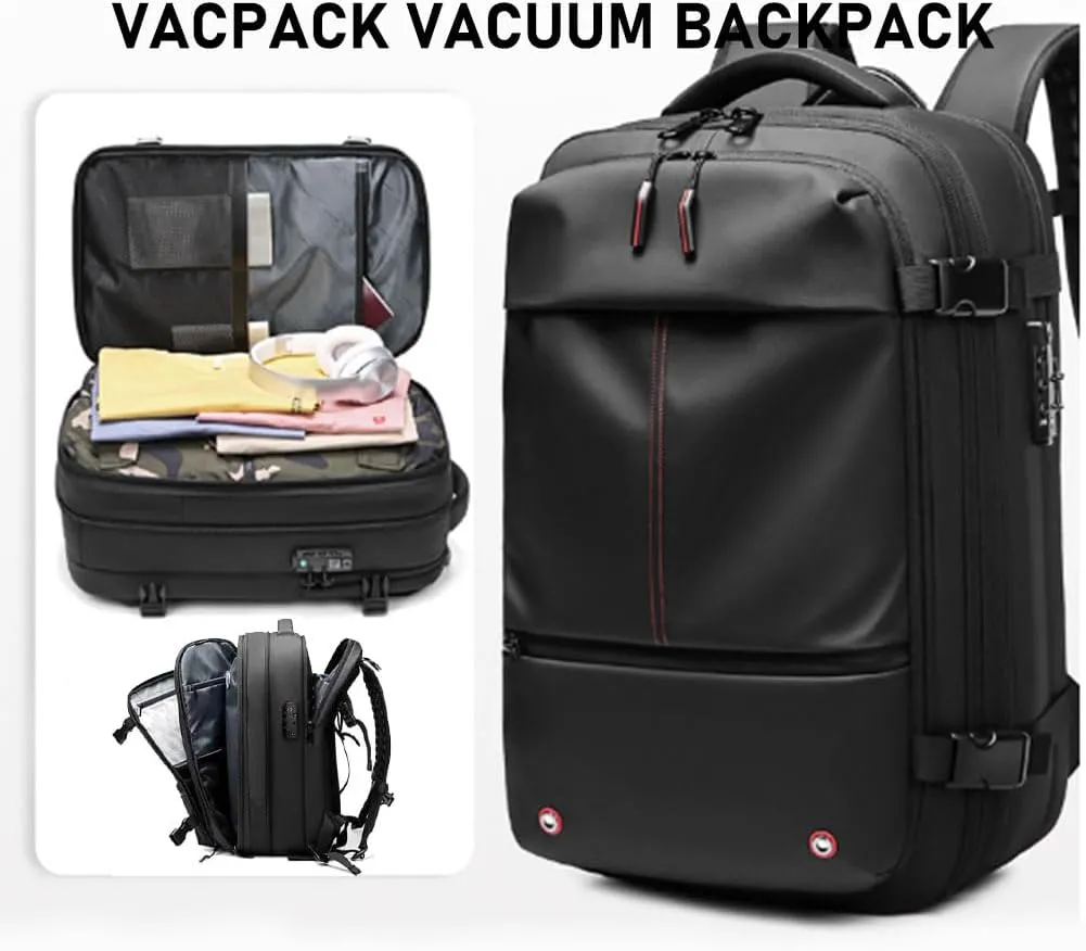Jet Pack Pro Travel, Airback Backpack,Travel Smart With Vacuum Compression & Waterproof Design(Black-Air pump)
