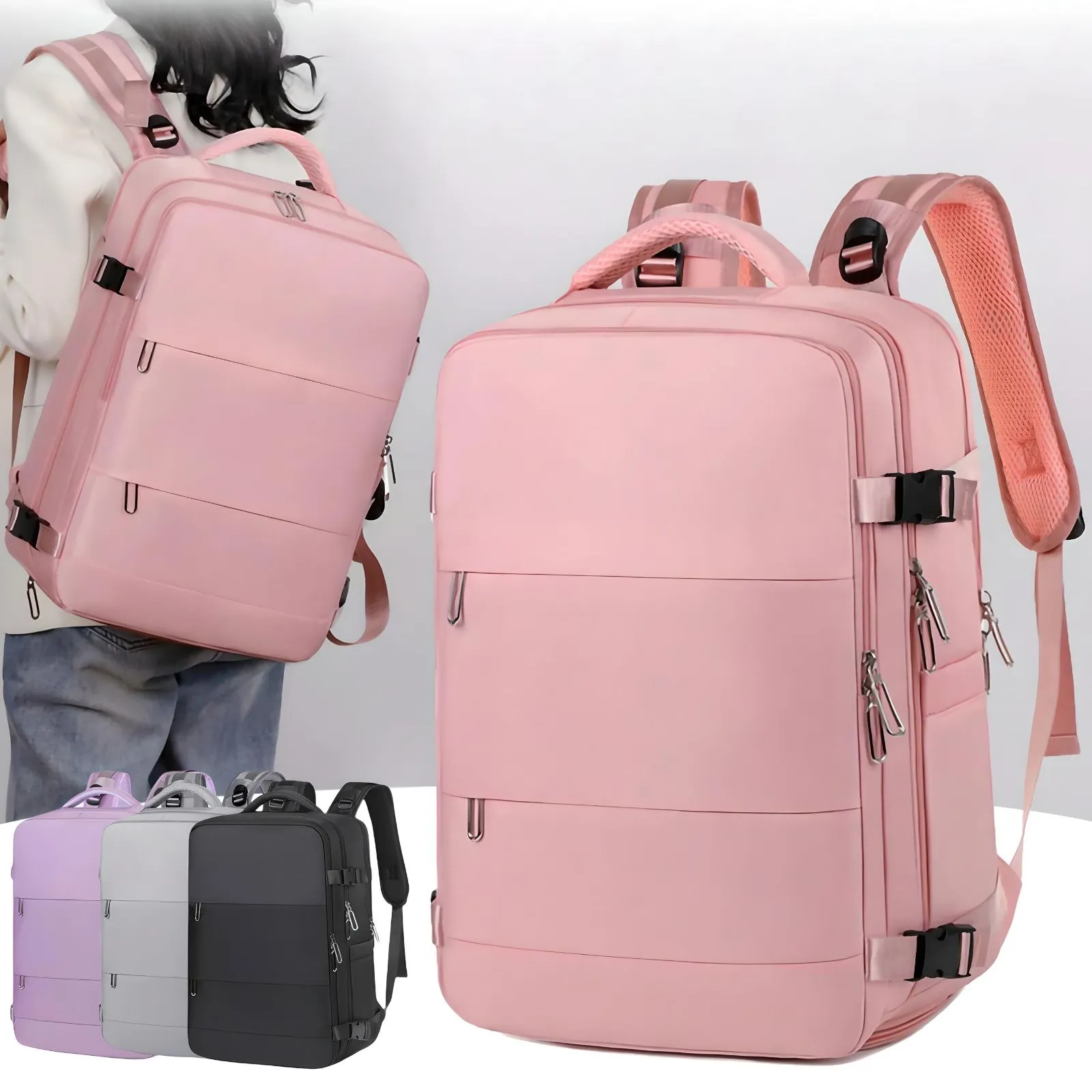 JetSetPro: Premium Waterproof Travel and Business Backpack | Large-capacity Carry-On Luggage | Multi-Compartment