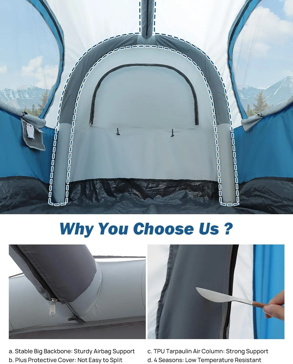JOYTUTUS Inflatable Truck Bed Tent 5.5-6.5FT with Awning, Includes Air Pump for Quick 30 S Setup, Dual-use Pickup or Camping Tent for 2 Person, Truck Tent with Waterproof Roof Shade and 3 Windows