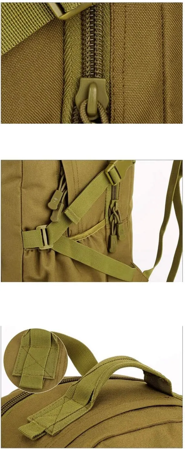Jungle Leopard 40L Military Rucksack Backpack for Men Hiking Backpack Riding Knapsack Bag Book Student Satchel(S405-40-WD)