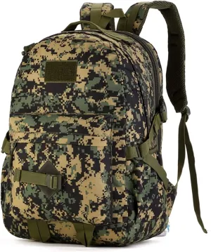 Jungle Leopard 40L Military Rucksack Backpack for Men Hiking Backpack Riding Knapsack Bag Book Student Satchel(S405-40-WD)