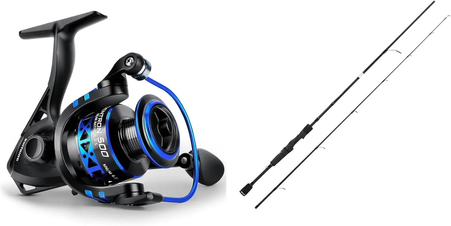 KastKing Centron Spinning Reel, Size 5000 Fishing Reel, KastKing Crixus Fishing Rods, Spinning Rod 7ft -Medium - Fast-2pcs