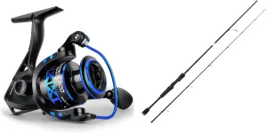 KastKing Centron Spinning Reel, Size 5000 Fishing Reel, KastKing Crixus Fishing Rods, Spinning Rod 7ft -Medium - Fast-2pcs