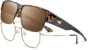 KastKing Molino Fit-Over Polarized Sunglasses,UV400 Protection Ultralight Wraparound Fishing Sports Sunglasses, TAC Lenses