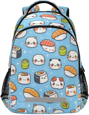 Kawaii Sushi Design Waterproof Backpack - Casual Outdoor Sports Daypack with Ergonomic Shoulder Straps#65
