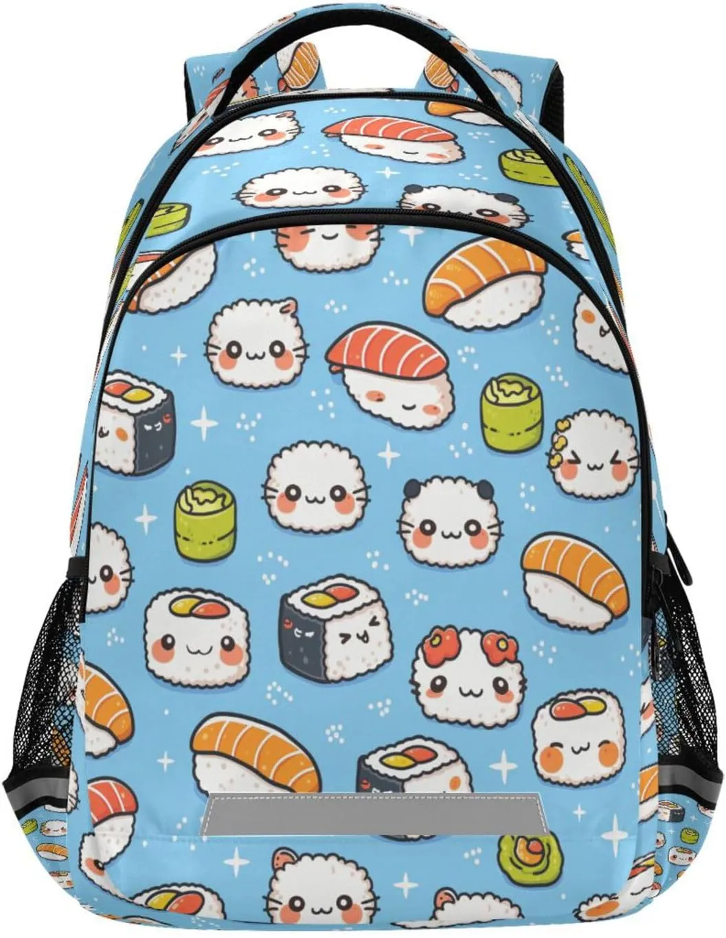 Kawaii Sushi Design Waterproof Backpack - Casual Outdoor Sports Daypack with Ergonomic Shoulder Straps#65