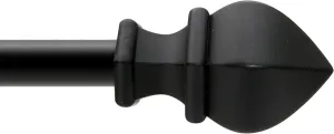 Kenney KN80803 Fast Fit Easy Install Waverly Spear End Decorative Window Curtain Rod, 42-120" Adjustable Length, Black Finish, 3/4" Diameter Steel Tube