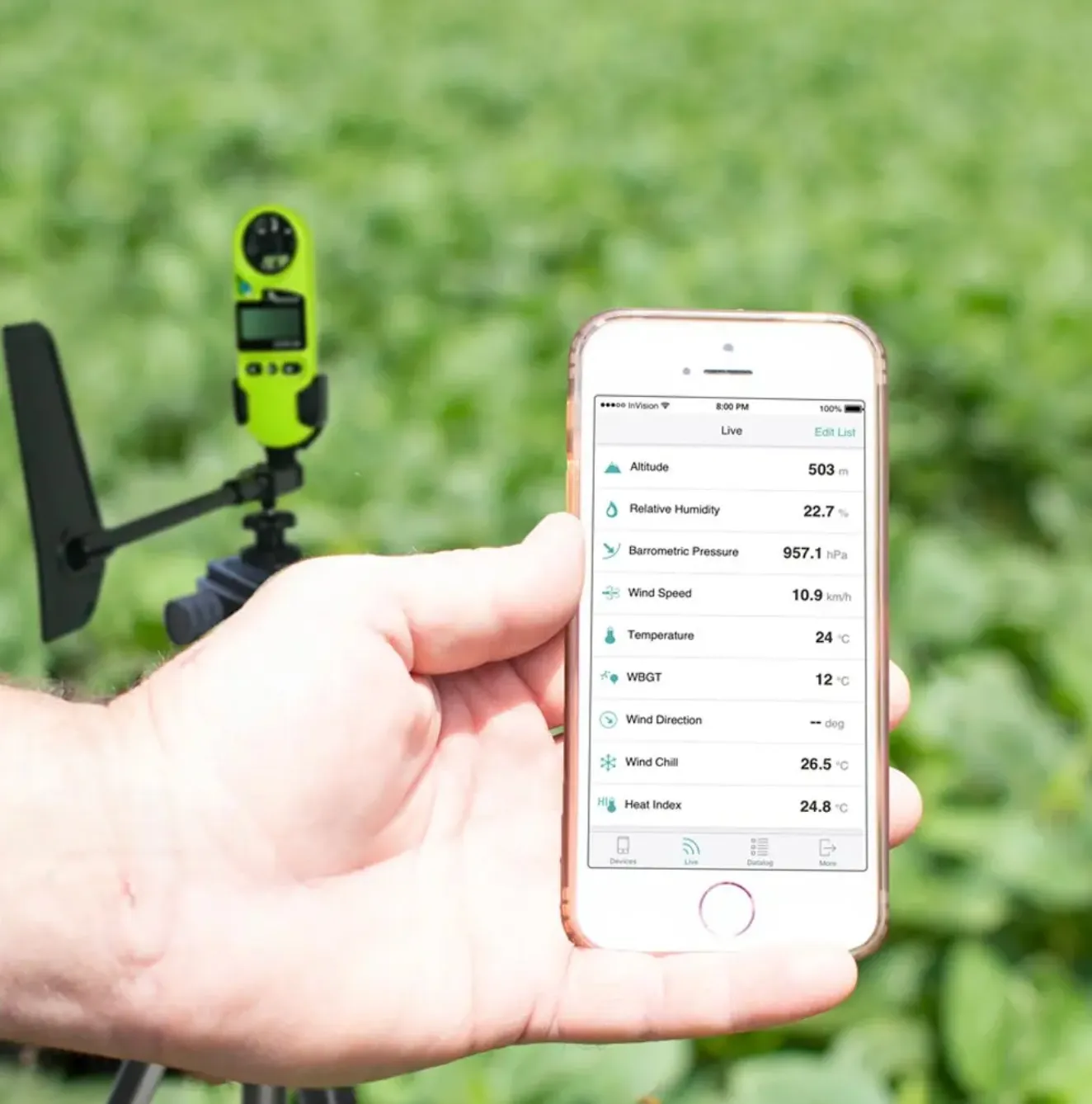 Kestrel 3550AG Spraying Weather Meter with Link
