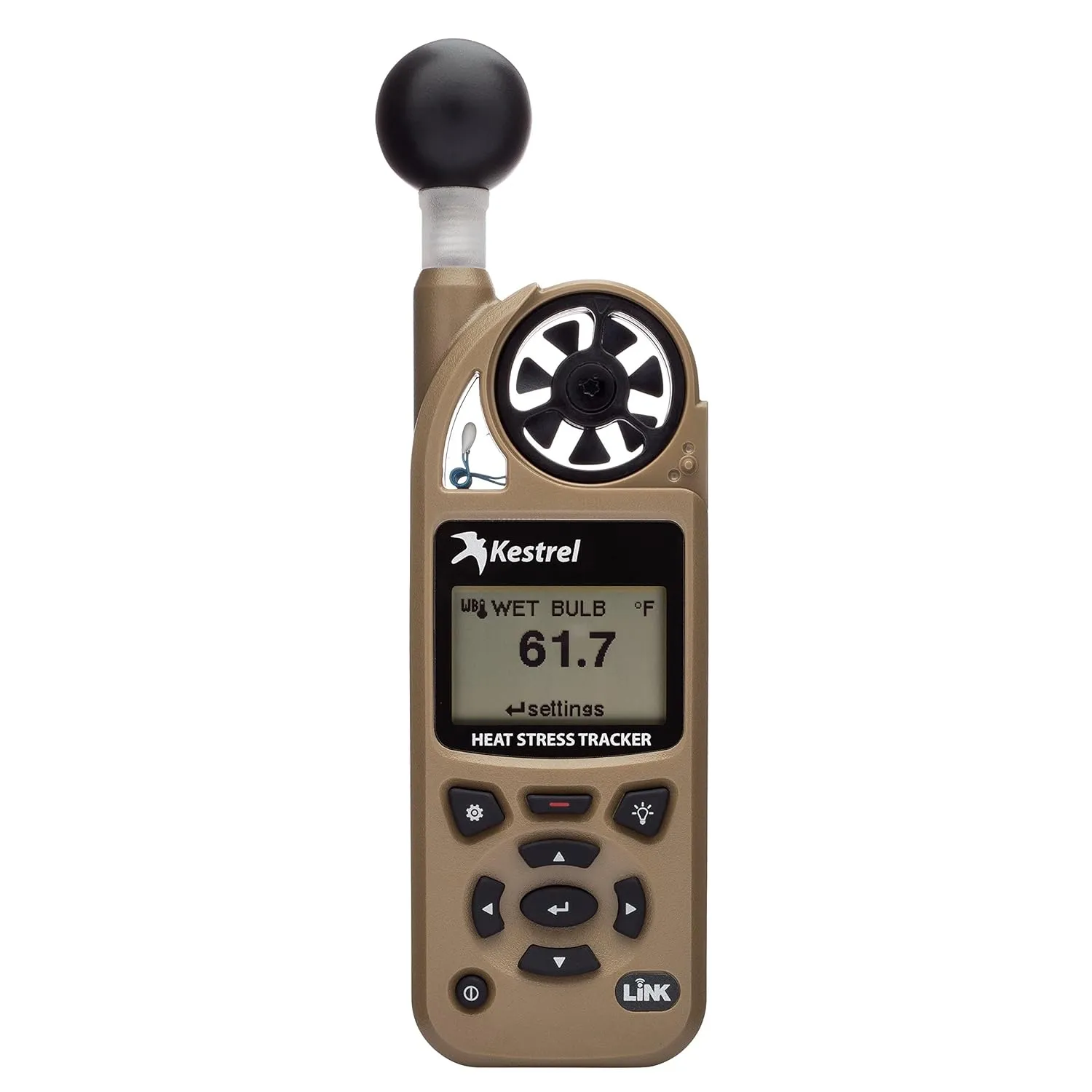 Kestrel 5400 Heat Stress Tracker Pro with Link, Compass and Vane Mount, Tan