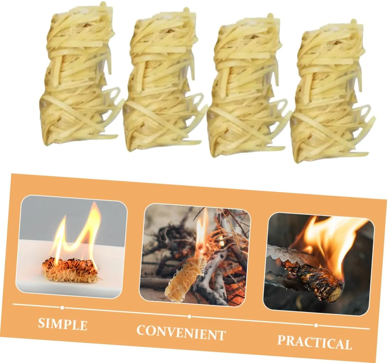 KESYOO 64pcs Natural Wooden Fire for Campfires Grilling Outdoor BBQ Weather-Resistant Fire Lighters for Compact Convenient Starter