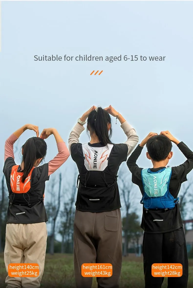 Kids Hydration Backpack with 250mL Water Bladder Lightweight Hydration Pack Vest for Hiking Camping Cycling Running