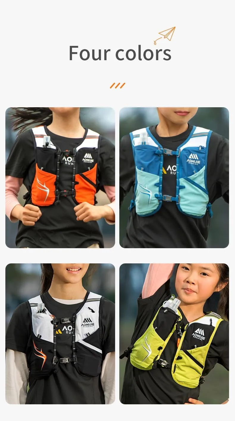 Kids Hydration Backpack with 250mL Water Bladder Lightweight Hydration Pack Vest for Hiking Camping Cycling Running